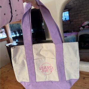 Purple and Cream Tote Bag